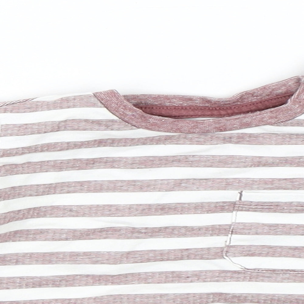 Close-up detail of Matalan Baby White Striped jumper, size 3-6, Months
