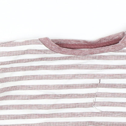 Close-up detail of Matalan Baby White Striped jumper, size 3-6, Months