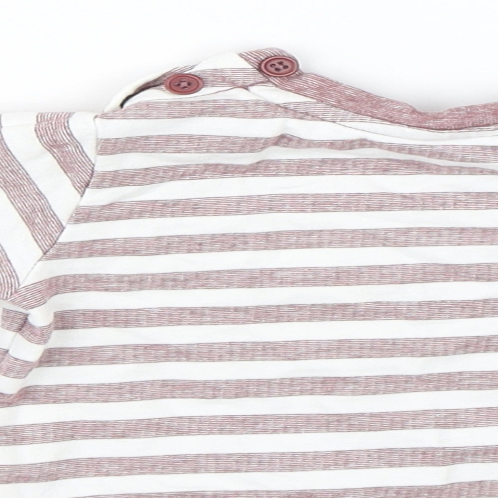 Brand and care label for Matalan Baby White Striped jumper, size 3-6, Months