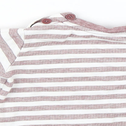 Brand and care label for Matalan Baby White Striped jumper, size 3-6, Months