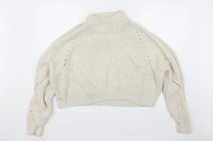 H&M Womens White   Pullover Jumper Size M