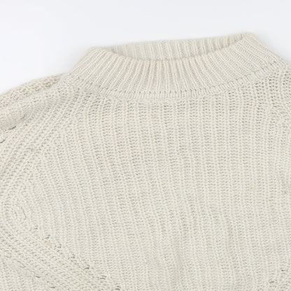 H&M Womens White   Pullover Jumper Size M