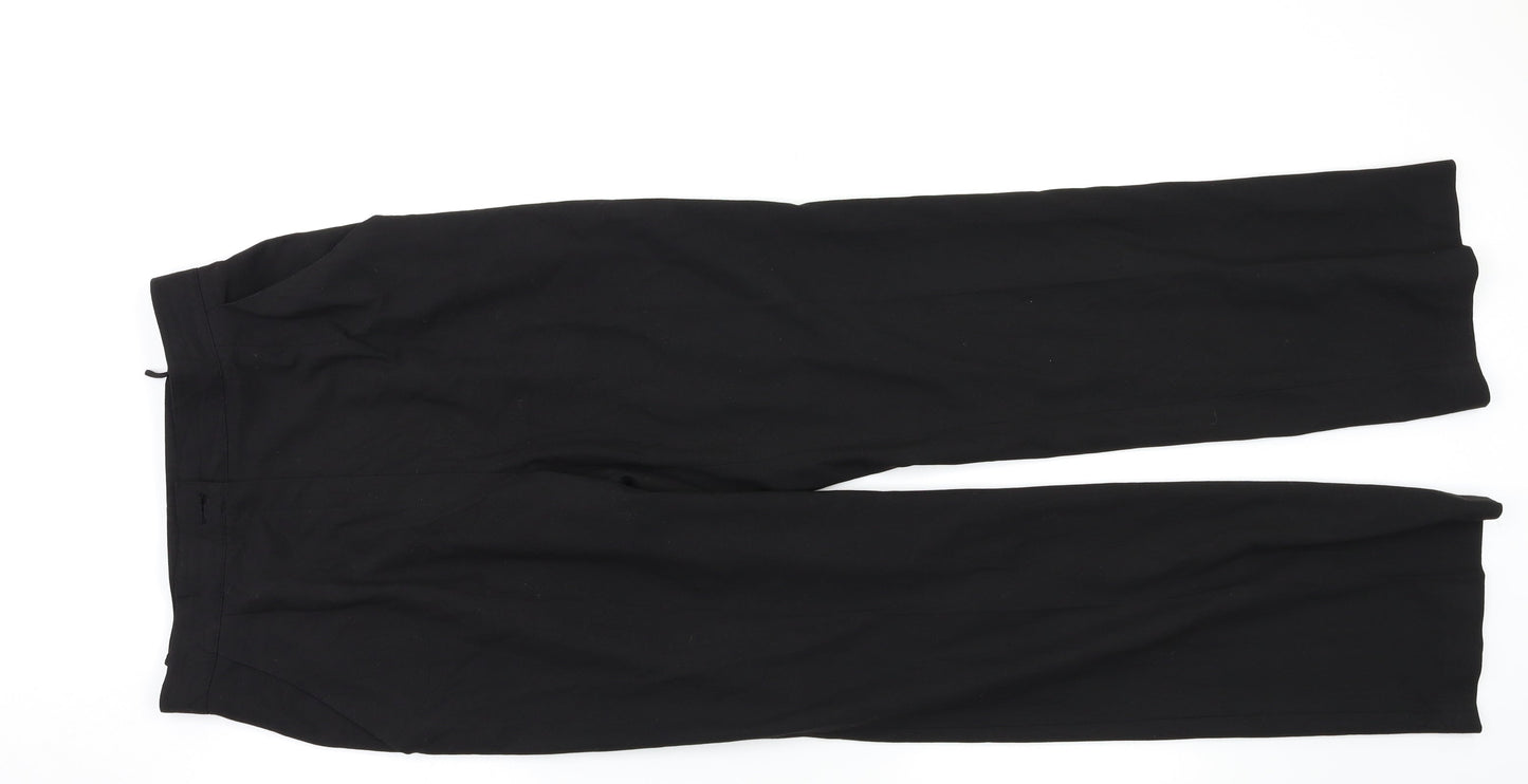 Womens UK Size 14 Preworn Regular Fit Dress Pants Black Trousers