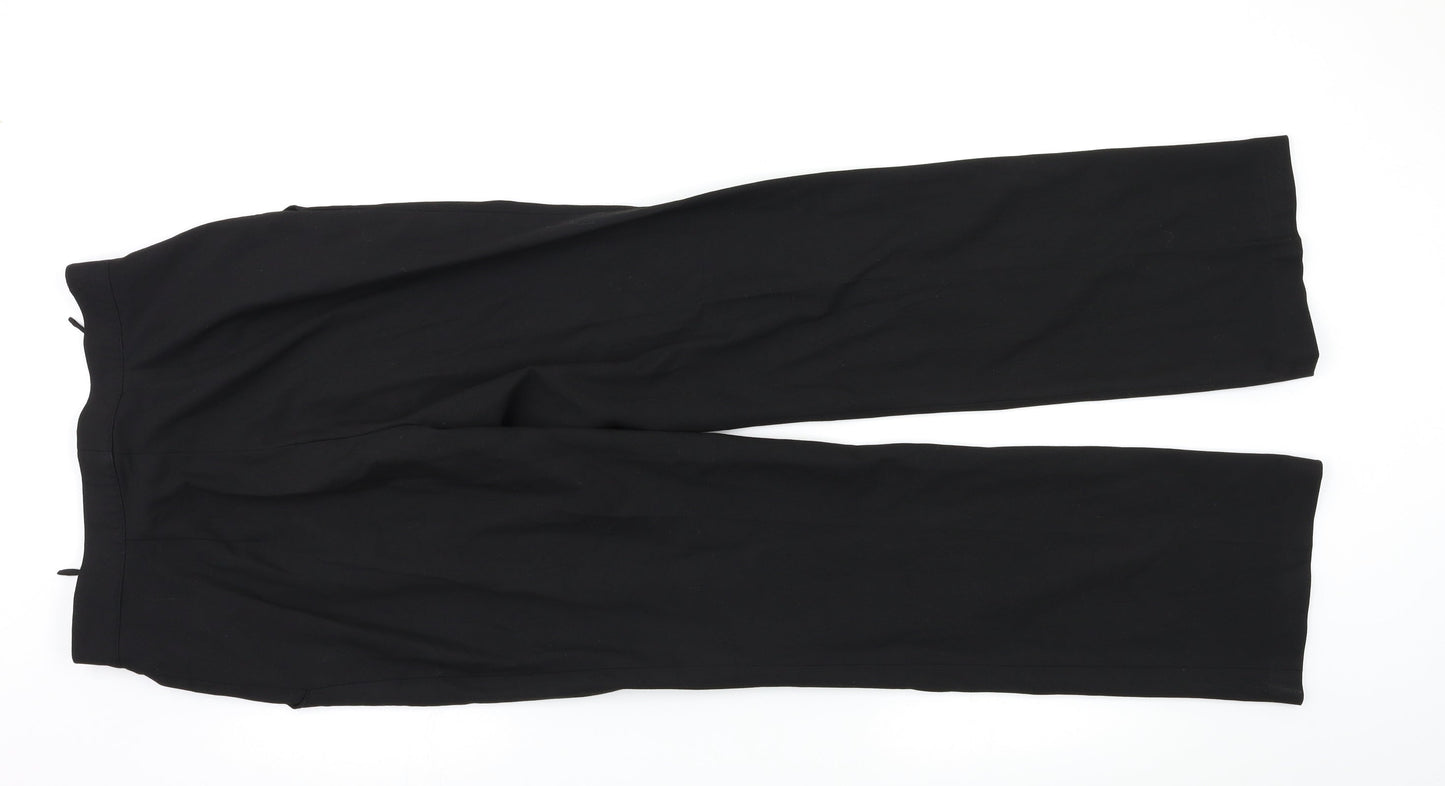 Womens UK Size 14 Preworn Regular Fit Dress Pants Black Trousers