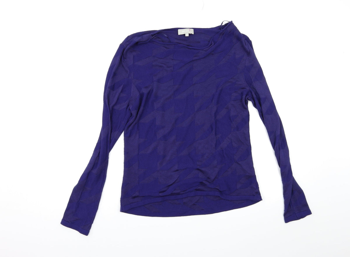 Per Una Womens Blue Geometric  Pullover Jumper Size 12
