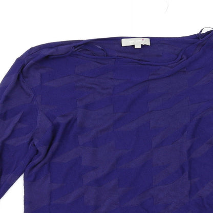 Per Una Womens Blue Geometric  Pullover Jumper Size 12