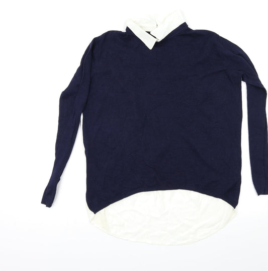 Atmosphere Womens Blue Houndstooth  Pullover Jumper Size 14