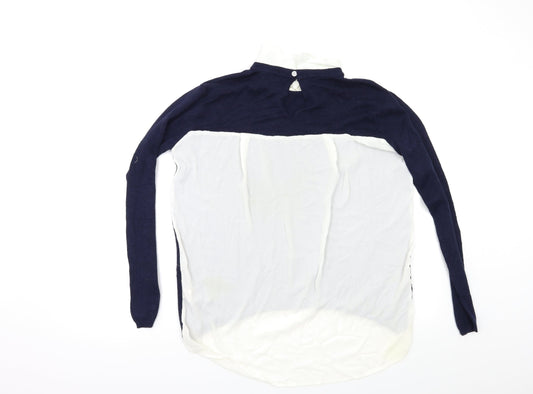 Atmosphere Womens Blue Houndstooth  Pullover Jumper Size 14