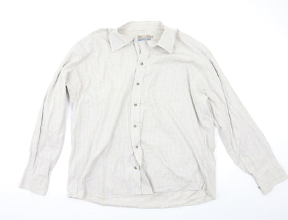 Mens UK Size 46 M&S Multicoloured  Button-Up Long Sleeve Casual Shirt