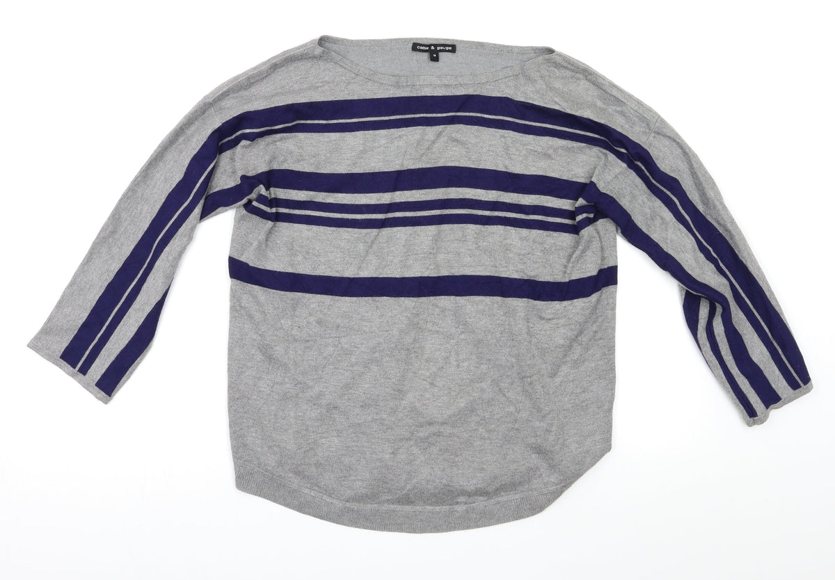 Cable & Gauge Womens Multicoloured Striped  Pullover Jumper Size M