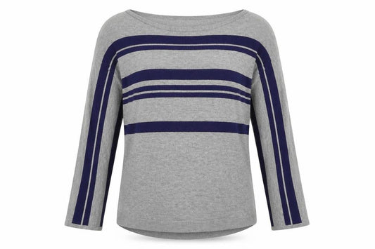 Cable & Gauge Womens Multicoloured Striped  Pullover Jumper Size M