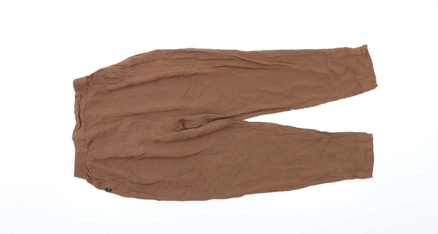 Womens UK Size S Preworn Regular Fit  Brown Trousers