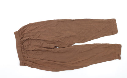 Womens UK Size S Preworn Regular Fit  Brown Trousers