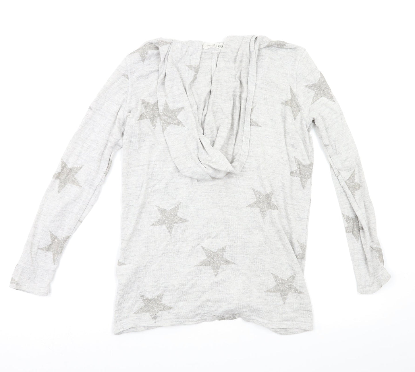 H&M Girls Grey Geometric  Cardigan Jumper Size 10-11 Years