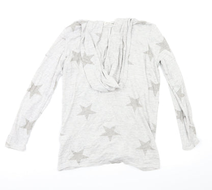 H&M Girls Grey Geometric  Cardigan Jumper Size 10-11 Years