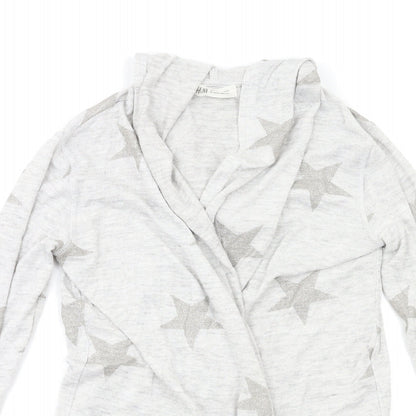 H&M Girls Grey Geometric  Cardigan Jumper Size 10-11 Years