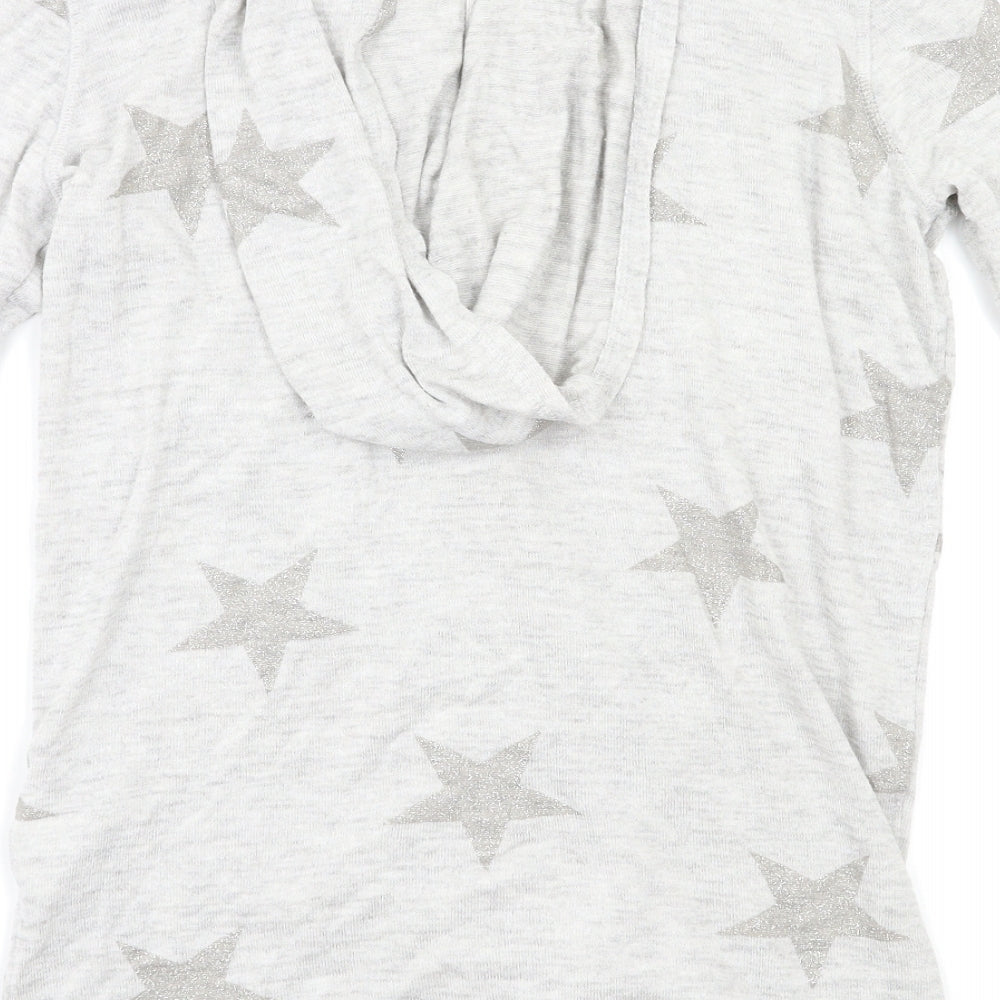H&M Girls Grey Geometric  Cardigan Jumper Size 10-11 Years