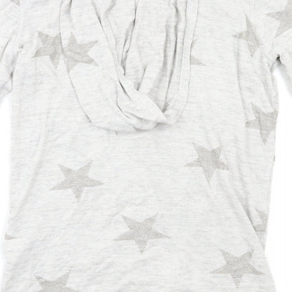 H&M Girls Grey Geometric  Cardigan Jumper Size 10-11 Years