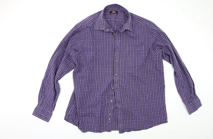Mens UK Size 17.5 M&S Multicoloured  Button-Up Long Sleeve Casual Shirt