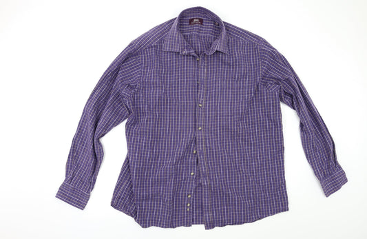Mens UK Size 17.5 M&S Multicoloured  Button-Up Long Sleeve Casual Shirt