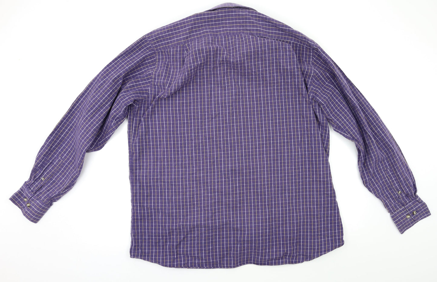 Mens UK Size 17.5 M&S Multicoloured  Button-Up Long Sleeve Casual Shirt
