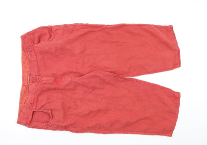 Womens UK Size XL Preworn Regular Fit Capri Red Trousers