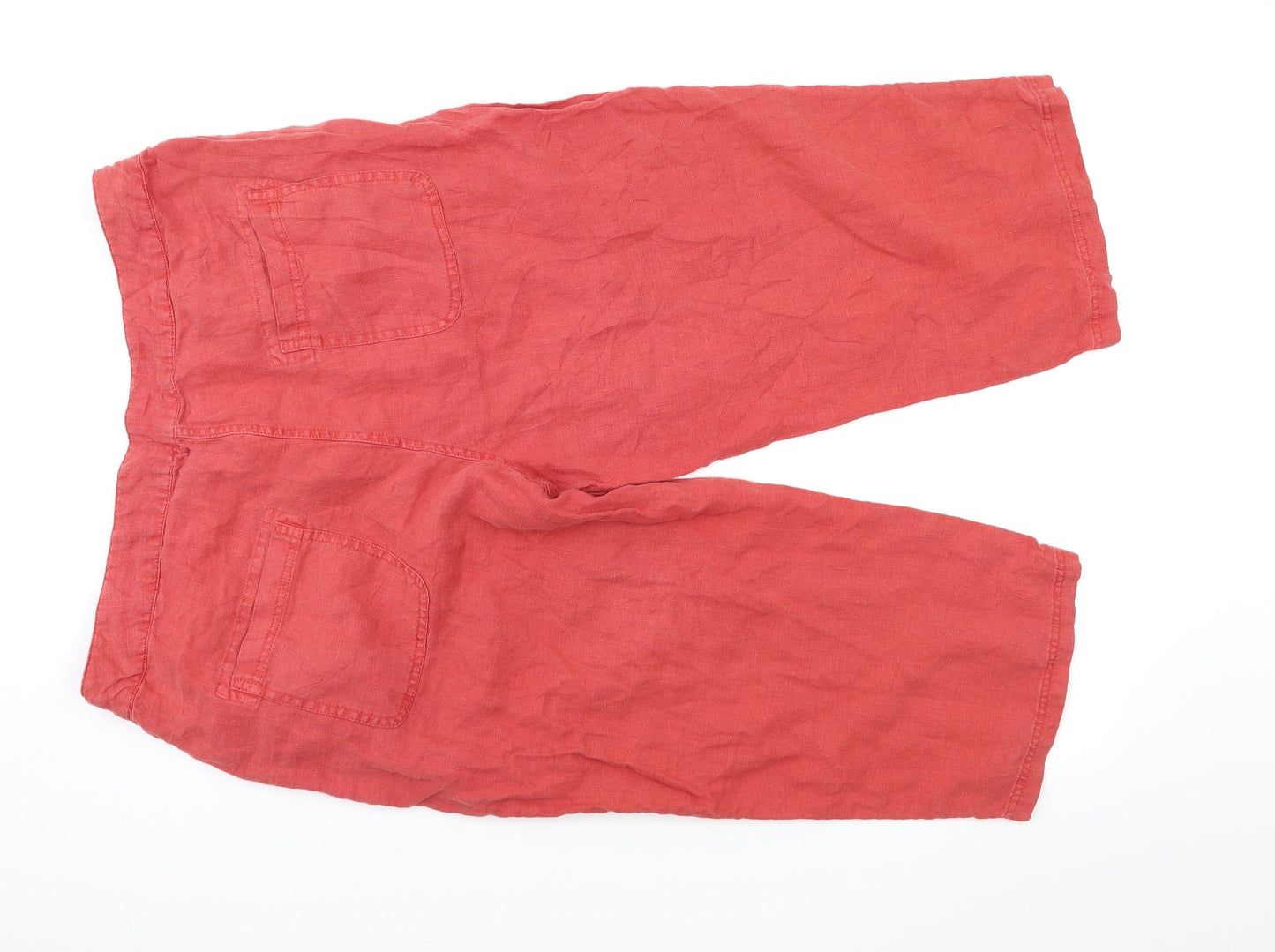 Womens UK Size XL Preworn Regular Fit Capri Red Trousers