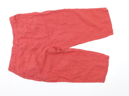 Womens UK Size XL Preworn Regular Fit Capri Red Trousers