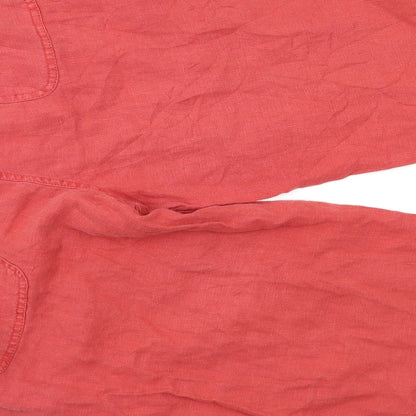 Womens UK Size XL Preworn Regular Fit Capri Red Trousers