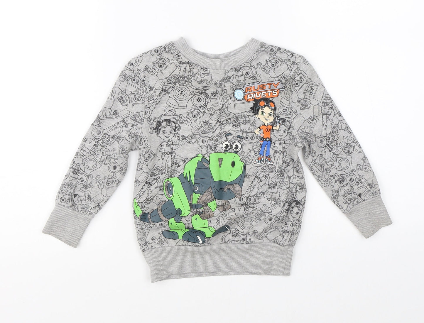 George Baby Grey   Pullover Jumper Size 12-18 Months  - Nickelodeon Rusty Rivets