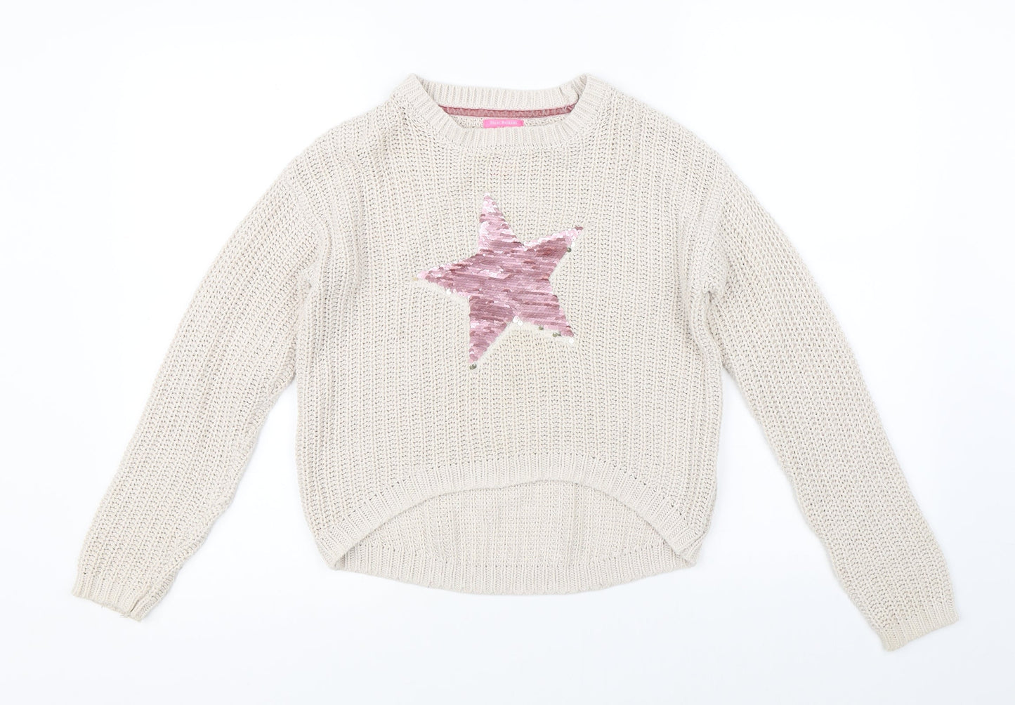 Isaac Mizrahi Girls Beige   Pullover Jumper Size 11-12 Years