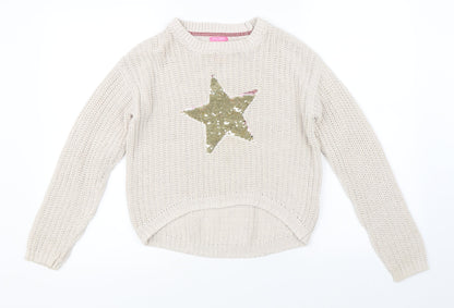 Isaac Mizrahi Girls Beige   Pullover Jumper Size 11-12 Years