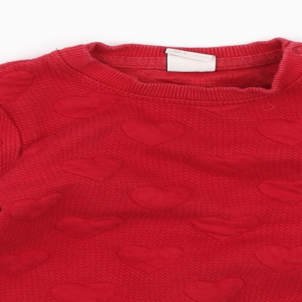 H&M Girls Red   Pullover Jumper Size 3-6 Months