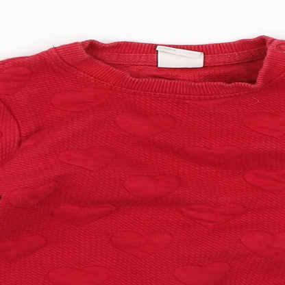 H&M Girls Red   Pullover Jumper Size 3-6 Months