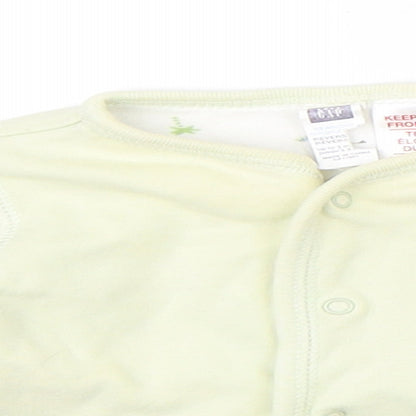 Close-up detail of Gap girls’ green jumper, size 0-3, months