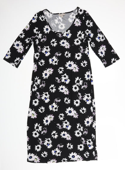 Anthology Womens Black Floral  A-Line  Size 12