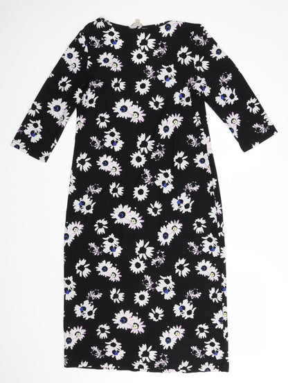 Anthology Womens Black Floral  A-Line  Size 12
