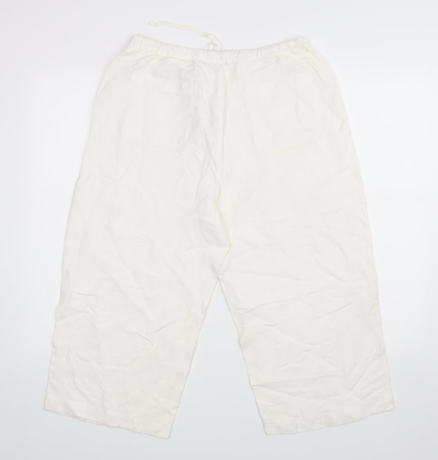 Womens UK Size 14 Casual Club Regular Fit  White Trousers
