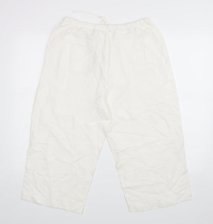 Womens UK Size 14 Casual Club Regular Fit  White Trousers