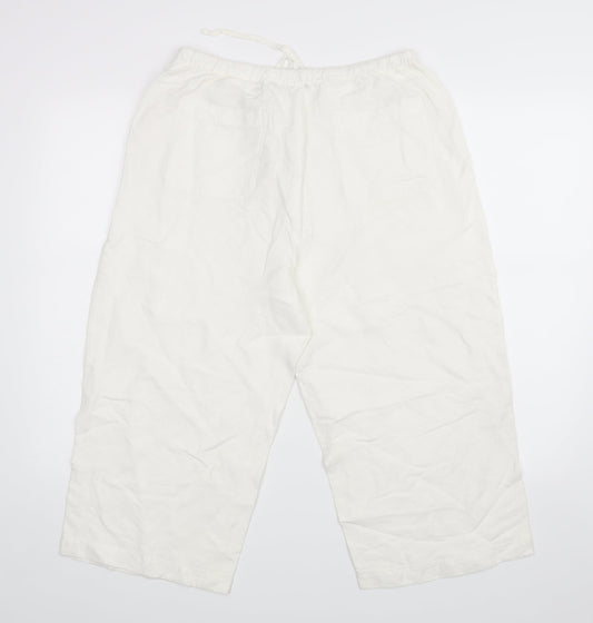 Womens UK Size 14 Casual Club Regular Fit  White Trousers