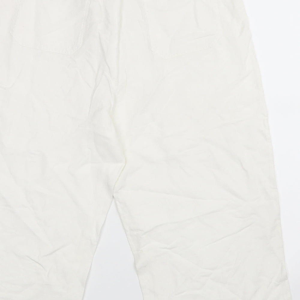 Womens UK Size 14 Casual Club Regular Fit  White Trousers