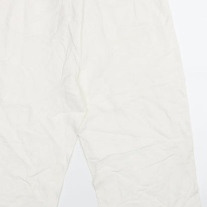 Womens UK Size 14 Casual Club Regular Fit  White Trousers