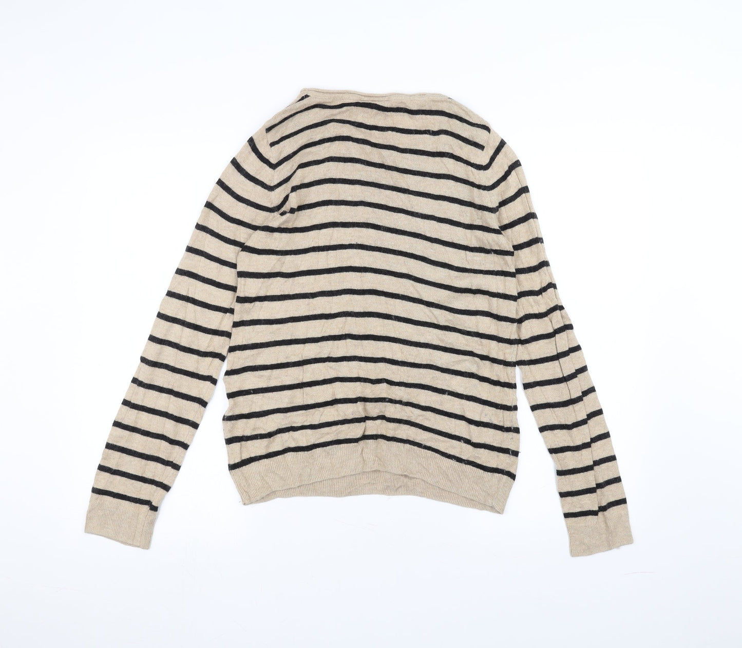 Wallis Womens Brown Striped  Basic T-Shirt Size S