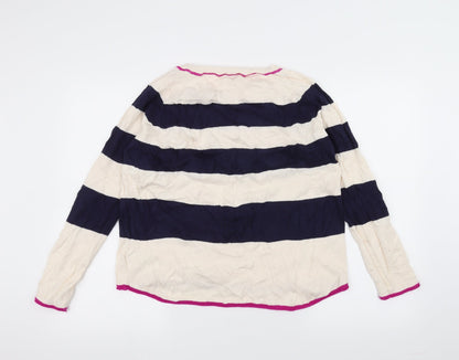 Gap Womens White Striped  Pullover Jumper Size S