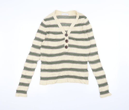 Per Una Womens White Striped  Pullover Jumper Size 14