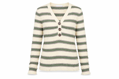 Per Una Womens White Striped  Pullover Jumper Size 14