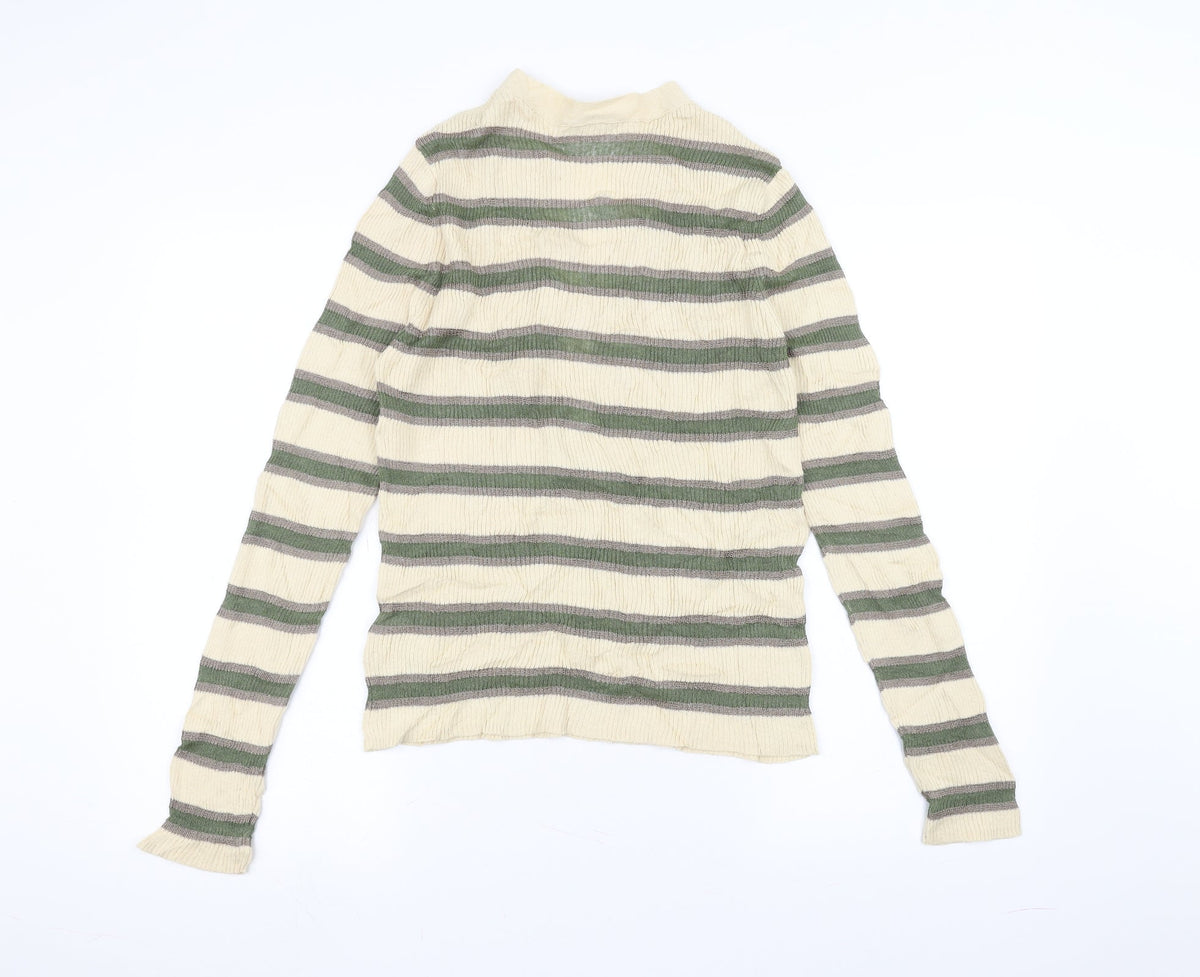 Per Una Womens White Striped  Pullover Jumper Size 14