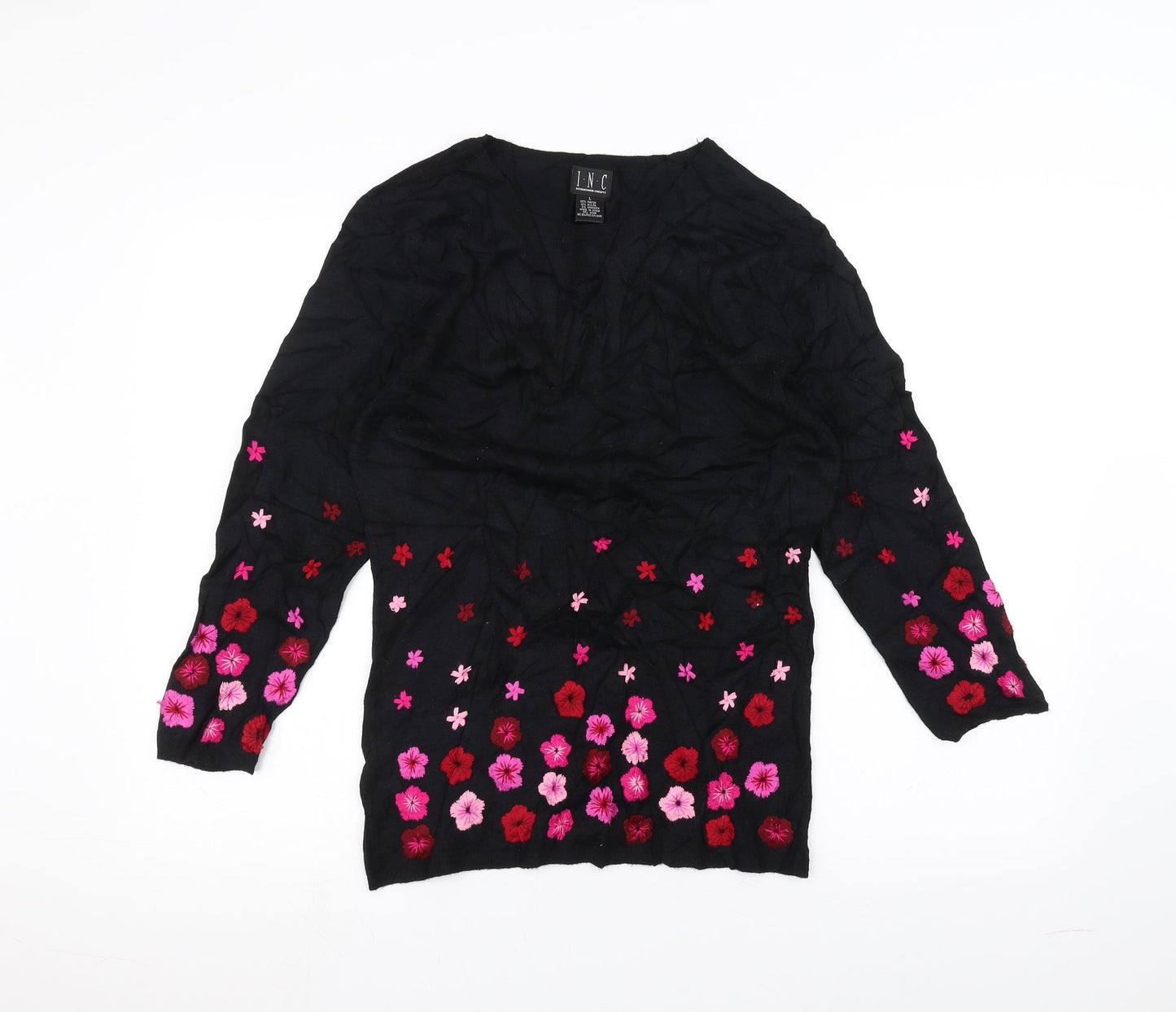 I.N.C Womens Black   Pullover Jumper Size L