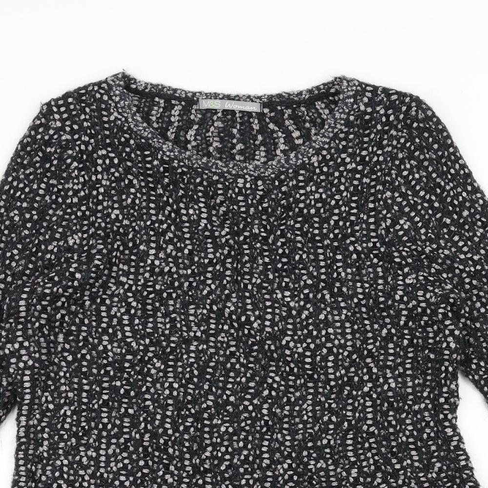 Marks & Spencer Womens Black  Knit Pullover Jumper Size 12