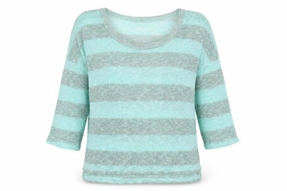 Womens UK Size M Sparkle & Fade Green Basic T-Shirt